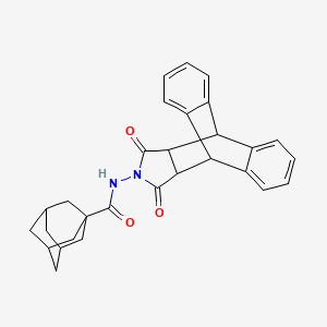 molecular formula C29H28N2O3 B11543309 N-(16,18-Dioxo-17-azapentacyclo[6.6.5.0~2,7~.0~9,14~.0~15,19~]nonadeca-2,4,6,9,11,13-hexaen-17-YL)-1-adamantanecarboxamide 