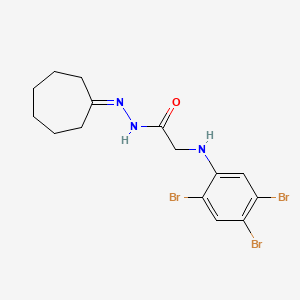 molecular formula C15H18Br3N3O B11543387 N'-Cycloheptylidene-2-[(2,4,5-tribromophenyl)amino]acetohydrazide 