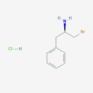 molecular formula C9H13BrClN B115434 Benzeneethanamine, a-(bromomethyl)-, hydrochloride, (R)- CAS No. 141595-89-3