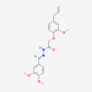 molecular formula C21H24N2O5 B11543492 N'-[(E)-(3,4-dimethoxyphenyl)methylidene]-2-[2-methoxy-4-(prop-2-en-1-yl)phenoxy]acetohydrazide 