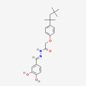 molecular formula C23H30N2O4 B11543494 N'-[(E)-(3,4-dihydroxyphenyl)methylidene]-2-[4-(2,4,4-trimethylpentan-2-yl)phenoxy]acetohydrazide 