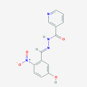 molecular formula C13H10N4O4 B11543556 N'-[(E)-(5-hydroxy-2-nitrophenyl)methylidene]pyridine-3-carbohydrazide 