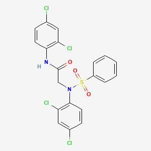 molecular formula C20H14Cl4N2O3S B11543717 N,N~2~-bis(2,4-dichlorophenyl)-N~2~-(phenylsulfonyl)glycinamide 