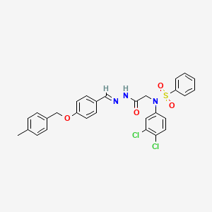 molecular formula C29H25Cl2N3O4S B11543774 N-(3,4-Dichlorophenyl)-N-({N'-[(E)-{4-[(4-methylphenyl)methoxy]phenyl}methylidene]hydrazinecarbonyl}methyl)benzenesulfonamide 