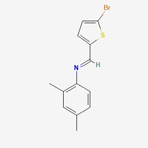 molecular formula C13H12BrNS B11543776 N-[(E)-(5-bromothiophen-2-yl)methylidene]-2,4-dimethylaniline 