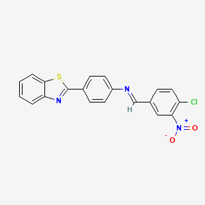 molecular formula C20H12ClN3O2S B11543845 4-(1,3-benzothiazol-2-yl)-N-[(E)-(4-chloro-3-nitrophenyl)methylidene]aniline 