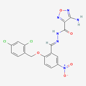 molecular formula C17H12Cl2N6O5 B11543848 4-amino-N'-[(E)-{2-[(2,4-dichlorobenzyl)oxy]-5-nitrophenyl}methylidene]-1,2,5-oxadiazole-3-carbohydrazide 