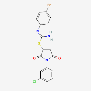 molecular formula C17H13BrClN3O2S B11543906 1-(3-chlorophenyl)-2,5-dioxopyrrolidin-3-yl N'-(4-bromophenyl)carbamimidothioate 