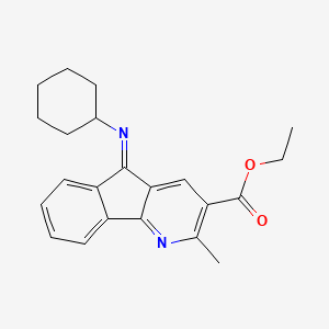 molecular formula C22H24N2O2 B11543910 Ethyl (5Z)-5-(cyclohexylimino)-2-methyl-5H-indeno[1,2-b]pyridine-3-carboxylate 