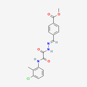 molecular formula C18H16ClN3O4 B11543995 methyl 4-[(E)-(2-{[(3-chloro-2-methylphenyl)amino](oxo)acetyl}hydrazinylidene)methyl]benzoate 