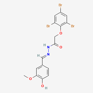molecular formula C16H13Br3N2O4 B11544020 N'-[(E)-(4-hydroxy-3-methoxyphenyl)methylidene]-2-(2,4,6-tribromophenoxy)acetohydrazide 