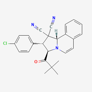 molecular formula C25H22ClN3O B11544027 (2R,3R,10bS)-2-(4-chlorophenyl)-3-(2,2-dimethylpropanoyl)-2,3-dihydropyrrolo[2,1-a]isoquinoline-1,1(10bH)-dicarbonitrile 