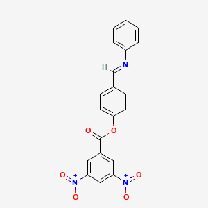 molecular formula C20H13N3O6 B11544066 4-[(E)-(phenylimino)methyl]phenyl 3,5-dinitrobenzoate 