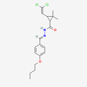 molecular formula C19H24Cl2N2O2 B11544116 N'-[(E)-(4-butoxyphenyl)methylidene]-3-(2,2-dichloroethenyl)-2,2-dimethylcyclopropanecarbohydrazide 