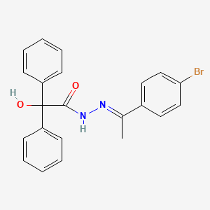 molecular formula C22H19BrN2O2 B11544122 N'-[(1E)-1-(4-bromophenyl)ethylidene]-2-hydroxy-2,2-diphenylacetohydrazide 