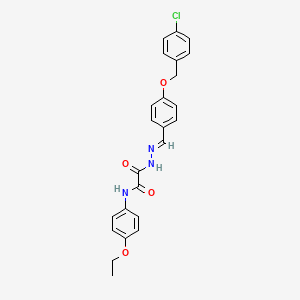molecular formula C24H22ClN3O4 B11544127 N'-[(E)-[4-[(4-chlorophenyl)methoxy]phenyl]methylideneamino]-N-(4-ethoxyphenyl)oxamide CAS No. 330990-90-4