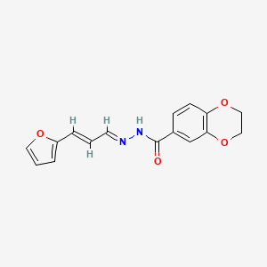 molecular formula C16H14N2O4 B11544149 N'-[(1E,2E)-3-(furan-2-yl)prop-2-en-1-ylidene]-2,3-dihydro-1,4-benzodioxine-6-carbohydrazide 