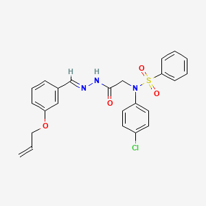 molecular formula C24H22ClN3O4S B11544163 N-(4-Chlorophenyl)-N-({N'-[(E)-[3-(prop-2-EN-1-yloxy)phenyl]methylidene]hydrazinecarbonyl}methyl)benzenesulfonamide 