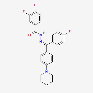 molecular formula C25H22F3N3O B11544239 3,4-Difluoro-N'-[(Z)-(4-fluorophenyl)[4-(piperidin-1-YL)phenyl]methylidene]benzohydrazide 