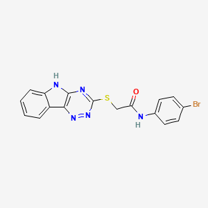 molecular formula C17H12BrN5OS B11544241 N-(4-bromophenyl)-2-(5H-[1,2,4]triazino[5,6-b]indol-3-ylsulfanyl)acetamide 