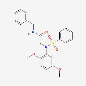 molecular formula C23H24N2O5S B11544265 N-Benzyl-2-[N-(2,5-dimethoxyphenyl)benzenesulfonamido]acetamide 