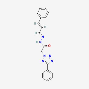 molecular formula C18H16N6O B11544269 N'-[(1E,2E)-3-phenylprop-2-en-1-ylidene]-2-(5-phenyl-2H-tetrazol-2-yl)acetohydrazide 