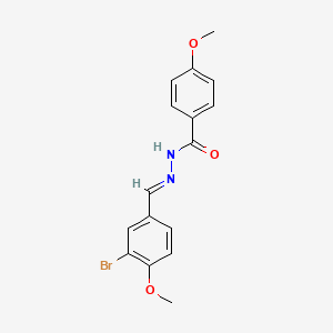 molecular formula C16H15BrN2O3 B11544270 N'-[(E)-(3-bromo-4-methoxyphenyl)methylidene]-4-methoxybenzohydrazide 