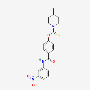 molecular formula C20H21N3O4S B11544275 O-{4-[(3-nitrophenyl)carbamoyl]phenyl} 4-methylpiperidine-1-carbothioate 