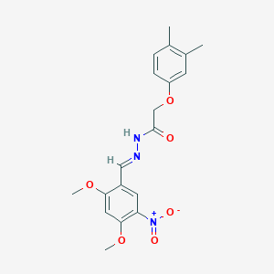 molecular formula C19H21N3O6 B11544312 N'-[(E)-(2,4-dimethoxy-5-nitrophenyl)methylidene]-2-(3,4-dimethylphenoxy)acetohydrazide 