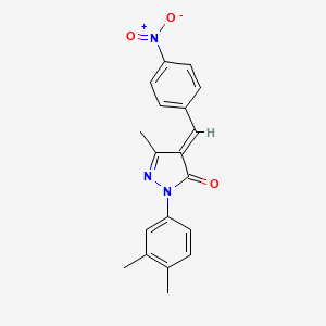 molecular formula C19H17N3O3 B11544345 (4E)-2-(3,4-dimethylphenyl)-5-methyl-4-(4-nitrobenzylidene)-2,4-dihydro-3H-pyrazol-3-one 