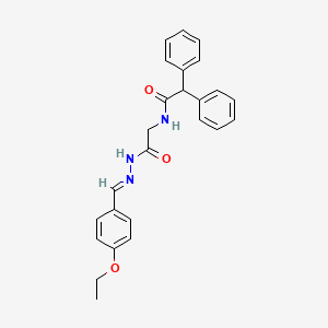 molecular formula C25H25N3O3 B11544377 N-({N'-[(E)-(4-Ethoxyphenyl)methylidene]hydrazinecarbonyl}methyl)-2,2-diphenylacetamide 