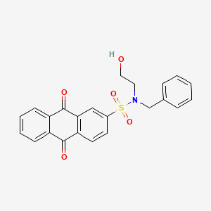 molecular formula C23H19NO5S B11544472 N-benzyl-N-(2-hydroxyethyl)-9,10-dioxo-9,10-dihydroanthracene-2-sulfonamide 