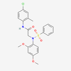 molecular formula C23H23ClN2O5S B11544653 N-(4-Chloro-2-methylphenyl)-2-[N-(2,4-dimethoxyphenyl)benzenesulfonamido]acetamide 