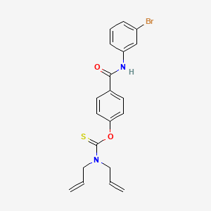 molecular formula C20H19BrN2O2S B11544778 O-{4-[(3-bromophenyl)carbamoyl]phenyl} diprop-2-en-1-ylcarbamothioate 