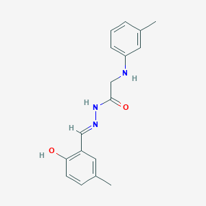 molecular formula C17H19N3O2 B11544783 N'-[(E)-(2-hydroxy-5-methylphenyl)methylidene]-2-[(3-methylphenyl)amino]acetohydrazide (non-preferred name) 