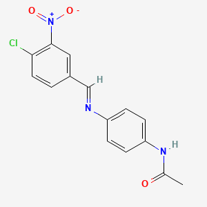 molecular formula C15H12ClN3O3 B11544837 N-(4-{[(E)-(4-chloro-3-nitrophenyl)methylidene]amino}phenyl)acetamide 