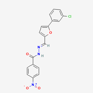 molecular formula C18H12ClN3O4 B11544882 N'-[(E)-[5-(3-Chlorophenyl)furan-2-YL]methylidene]-4-nitrobenzohydrazide 