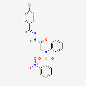 molecular formula C21H17ClN4O5S B11544897 N-({N'-[(E)-(4-Chlorophenyl)methylidene]hydrazinecarbonyl}methyl)-2-nitro-N-phenylbenzene-1-sulfonamide 