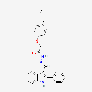 molecular formula C26H25N3O2 B11545019 N'-[(E)-(2-phenyl-1H-indol-3-yl)methylidene]-2-(4-propylphenoxy)acetohydrazide 
