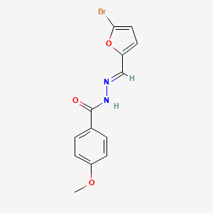 molecular formula C13H11BrN2O3 B11545024 N'-[(E)-(5-bromofuran-2-yl)methylidene]-4-methoxybenzohydrazide 