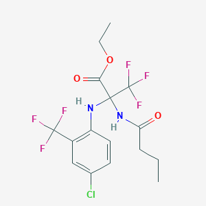 molecular formula C16H17ClF6N2O3 B11545082 Ethyl 2-(butyrylamino)-2-[4-chloro-2-(trifluoromethyl)anilino]-3,3,3-trifluoropropanoate 