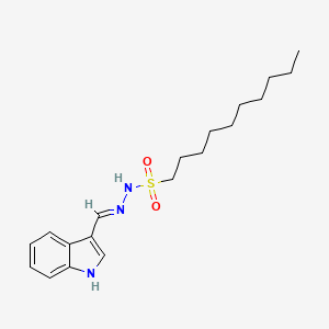 molecular formula C19H29N3O2S B11545086 N'-[(E)-1H-indol-3-ylmethylidene]decane-1-sulfonohydrazide 