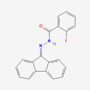 molecular formula C20H13FN2O B11545114 N'-(9H-fluoren-9-ylidene)-2-fluorobenzohydrazide 