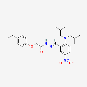 molecular formula C25H34N4O4 B11545116 N'-[(E)-{2-[bis(2-methylpropyl)amino]-5-nitrophenyl}methylidene]-2-(4-ethylphenoxy)acetohydrazide 