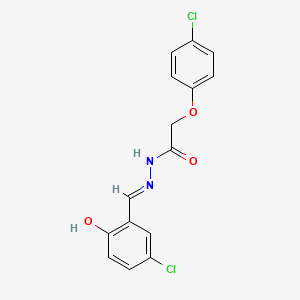 molecular formula C15H12Cl2N2O3 B11545257 N'-[(E)-(5-chloro-2-hydroxyphenyl)methylidene]-2-(4-chlorophenoxy)acetohydrazide 