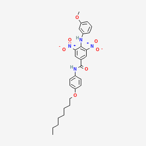 molecular formula C28H32N4O7 B11545258 4-[(3-methoxyphenyl)amino]-3,5-dinitro-N-[4-(octyloxy)phenyl]benzamide 