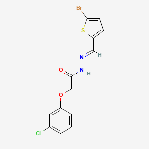 molecular formula C13H10BrClN2O2S B11545282 N'-[(E)-(5-bromothiophen-2-yl)methylidene]-2-(3-chlorophenoxy)acetohydrazide 