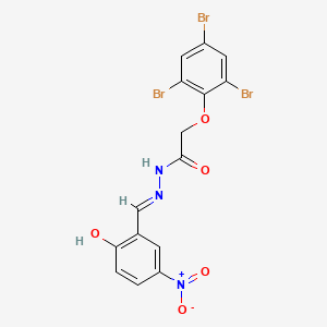 molecular formula C15H10Br3N3O5 B11545321 N'-[(E)-(2-hydroxy-5-nitrophenyl)methylidene]-2-(2,4,6-tribromophenoxy)acetohydrazide 