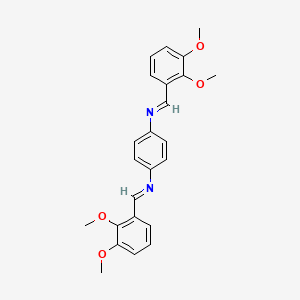 molecular formula C24H24N2O4 B11545351 N,N'-bis[(E)-(2,3-dimethoxyphenyl)methylidene]benzene-1,4-diamine 