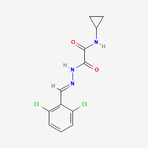 molecular formula C12H11Cl2N3O2 B11545352 N-cyclopropyl-2-[(2E)-2-(2,6-dichlorobenzylidene)hydrazino]-2-oxoacetamide 